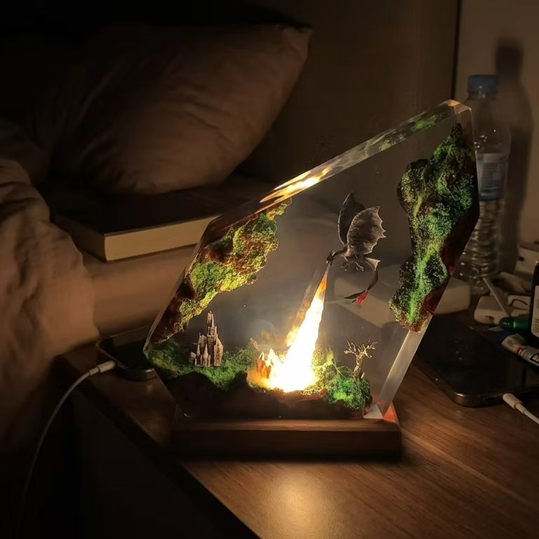 Dragonfire Resin Lamp